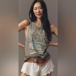 Anthropologie Letluv Beach Boys Graphic Tank Top